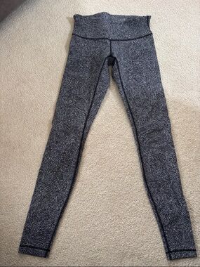 lululemon athletica Gray/Black Patterned High-Rise Leggings